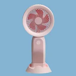 Маленький акумуляторний вентилятор Handheld Fan із підставкою для телефона, рожевий, настільний мінівентилятор