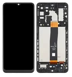 Дисплей для Samsung A105 Galaxy A10, чорний, з рамкою, Оригінал (переклеєне скло)
