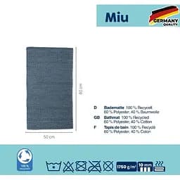 Килимок для ванної Kela Miu 80х50х1 см димчасто-синій (24729) - мініатюра 2