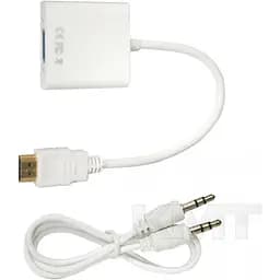 Перехідник 2E HDMI VGA + аудіовихід адаптер білий