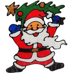 Силиконовая наклейка на стекло Bambi Санта Клаус с елкой 20 х 25 см (13-64-05) 