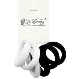 Набір резинок для волосся La-beauty 0108-424, 6 штук, чорний та білий