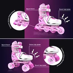Ролики Neon Combo Skates Розмір 30-33 Рожевий - мініатюра 7