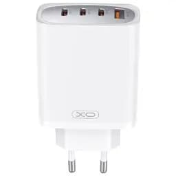 Зарядний пристрій XO CE23 quadruple GaN Nitride USB-A/3USB-C 65W White - мініатюра 3
