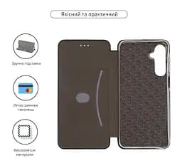 Чехол-книжка для Samsung Galaxy M16 5G, G-Case, черный, кожаный чехол-книжка из экокожи (PU) и TPU, с магнитом, с подставкой и вместительным кардхолдером, противоударный, защита всего корпуса, ArmorStandart (ARM83183) - мініатюра 3