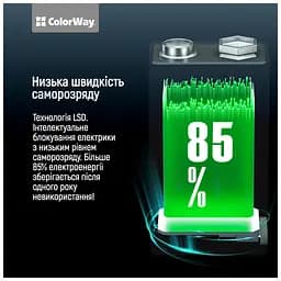 Акумулятор Крона USB-С 390 mAh 9V (Li-Polymer) ColorWay (CW-UB9V-06) - мініатюра 12