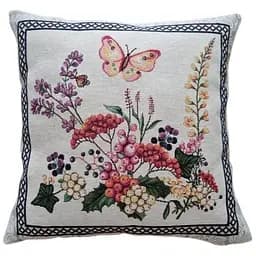Подушка декоративна Прованс Лавандове поле Квіти з метеликом 45х45 см (26063)