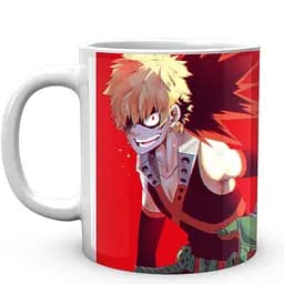 Кружка GeekLand Моя геройская академия My Hero Academia Бакуго в боевом костюме на красном фоне MHA 02.504 330 мл белая