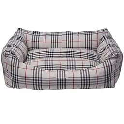 Диван для тварин Milord Danish прямокутний з бортиками розмір L сірий у клітинку (VR01//8829)