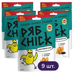Набір слайсів курячих РябChick сушені з соєвим соусом 270 г (9 шт. х 30 г)
