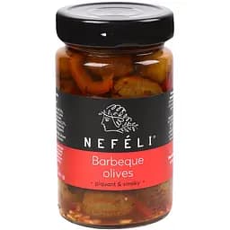 Оливки Nefeli Barbeque olives зелені без кісточки у стилі барбекю 290 г