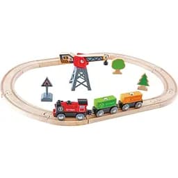 Игрушечная железная дорога Hape Доставка грузов 19 элементов (E3731)