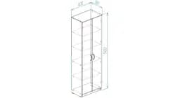 Шафа Анжело Ferrum-decor на 5 полиць 2 двері 1900x600x380 ДСП Дуб Сонома 16 мм (FRD-104980) - мініатюра 4