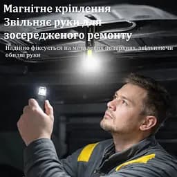 Міні-ліхтар WS-D057 COB 550 lm, ультратонкий 8 мм, Type-C, магніт/кліпса, 5 режимів, до 6 год - мініатюра 12