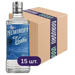 Упаковка водки особенной Nemiroff Originals Деликат мягкая 40% 7.5 л (0.5 л х 15 шт.)