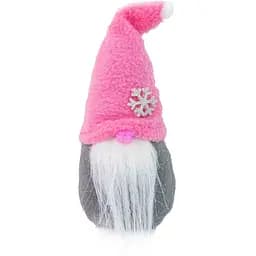 Новогодний Гном Strateg маленький 19 см розовый (60604)	