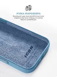 Силиконовый чехол для Apple iPhone 16, ICON2 Case, голубой, противоударный, панель, защита всего корпуса, матовая поверхность Soft Touch, выступает над дисплеем, совместим с защитными стеклами и пленками, с микрофиброй, ArmorStandart (ARM79628) - мініатюра 7