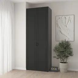 Шафа для одягу з полицями С-9.2 Антрацит/Чорний Idea