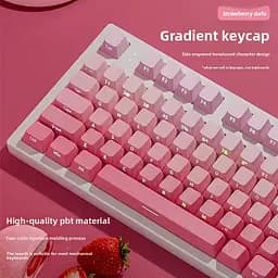 Набір кейкапів PBT Pink Gradient (130+) / рожевий OEM-комплект для ANSI / ISO клавіатур - мініатюра 3