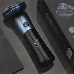 Електробритва для чоловіків XPRO V-326 роторна для вологого і сухого гоління з плаваючими головками чорно-блакитна (41590-16010_480) - мініатюра 3