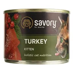 Вологий корм для кошенят Savory Cat Can Kitten з індичкою 200 г