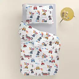 Дитяча постільна білизна в ліжечко TEDDY DRIVER CS3, червоний (TeddyDrivepColor_Grey110x160_140) - мініатюра 2