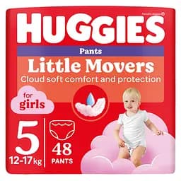 Подгузники-трусики для девочек Huggies Little Movers Pants 5 (12-17 кг) 48 шт.