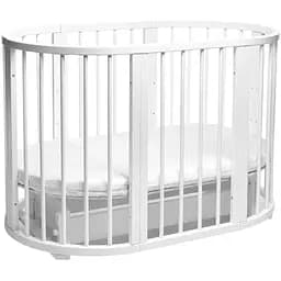 Детская овальная кроватка DS-8011 Obriy из бука с маятниковым механизмом