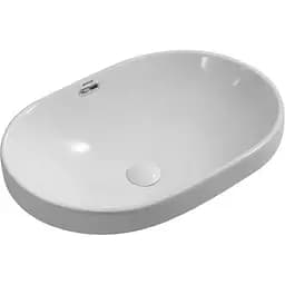 Умивальник врізний на стільницю Mixxus Premium Ellipse-1601 600x400x190 мм з переливом MP6569, Білий