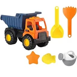 Дитячий пісочний набір 2295-18 великий самоскид, лопатка, граблі, формочки, лійка