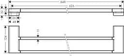 Тримач для рушника подвійний Hansgrohe AddStoris 62.6/64.8 x 12.4 см Matt Black 41743670 Чорний матовий - мініатюра 2