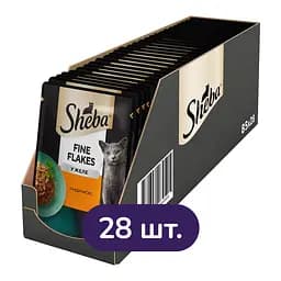 Влажный корм для кошек Sheba с индейкой в желе 2.38 кг (28 шт. х 85 г)