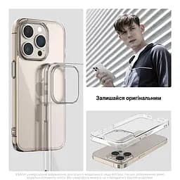 Прозрачный чехол для Apple iPhone 14 Pro Max с защитой камеры, тонкий, силиконовый, бесцветный, ударопрочный, противоударный бампер с закрытой камерой, ArmorStandart (ARM64033) - мініатюра 5
