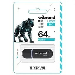 USB флеш накопичувач Wibrand 64GB Panther Black USB 2.0 (WI2.0/PA64P2B) - мініатюра 2