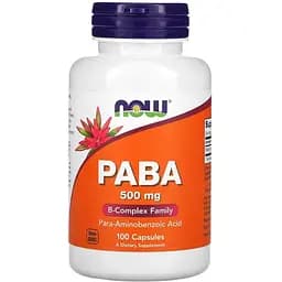 Вітаміни та мінерали NOW PABA 500 mg, 100 капсул
