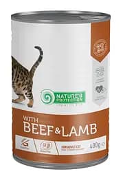 Влажный корм для взрослых кошек с говядиной и ягненком Nature's Protection with Beef & Lamb 400 г