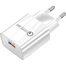 Зарядное устройство 1xUSB 18W QС3.0, белый (B00738)