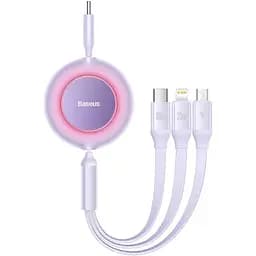 Кабель Baseus Bright Mirror 2 Series 3-in-1 (Micro USB+Lightning+Type-C) 100W (1.1m) фиолетовый