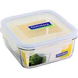 Контейнер Glasslock скляний з пластиковою кришкою квадратний 1.2 л (MCSB-120)