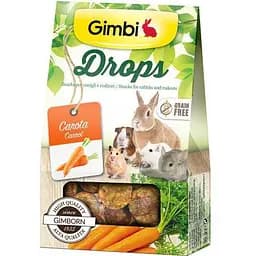 Ласощі GimBi для гризунів, дропси з морквою, 50 г