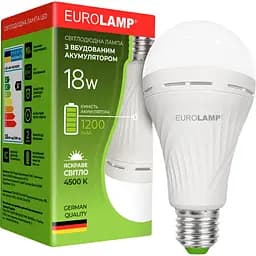 Лампа Eurolamp Led A90 18W E27 4500K с аккумулятором (LED-A90-18274(EM))