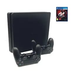 Консоль Sony PlayStation 4 SLIM 1TB Black обслугована + 2 Геймпада бездротових DualShock 4 + Gran Turismo Sport + гарантія б/в