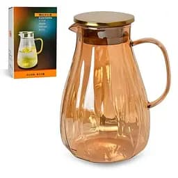 Графин скляний із кришкою 1.8 л. Глечик для води [MD]