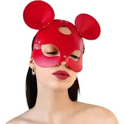 Шкіряна маска зайчика Art of Sex - Mouse Mask, колір Червоний