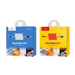 Кабель Hoco X21 USB to Type-C 2A 1 м silicone TPE connectors чорний+Червоний - мініатюра 3