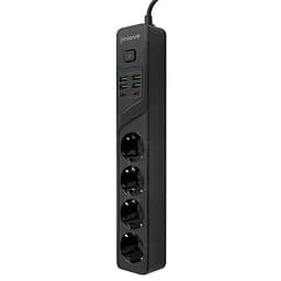 Мережевий фільтр Proove Power Strip P-04 (4 розетки + 4 USB + 2 Type-C) 3M black (PSP442430001)