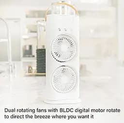 Портативный вентилятор Voltronic T1818, увлажнение, подсветка, Air Cooler Fan White - мініатюра 8