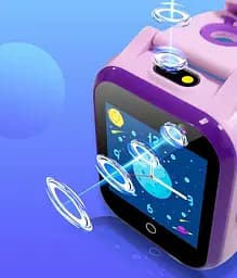 Розумний дитячий годинник Lemfo A9 з GPS, сім картою, 4G LTE, подвійною камерою, прослуховуванням, ліхтариком, відеозвʼязком, 8 ГБ пам'яті та кнопкою SOS Рожевий - мініатюра 9