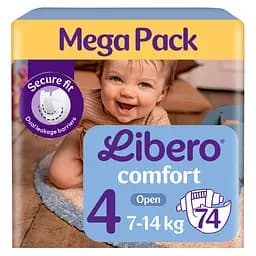 Подгузники Libero Comfort 7-14 кг размер 4 74 шт.