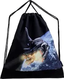 Мішок для змінного взуття для хлопчика чорний з космосом Delune S-156